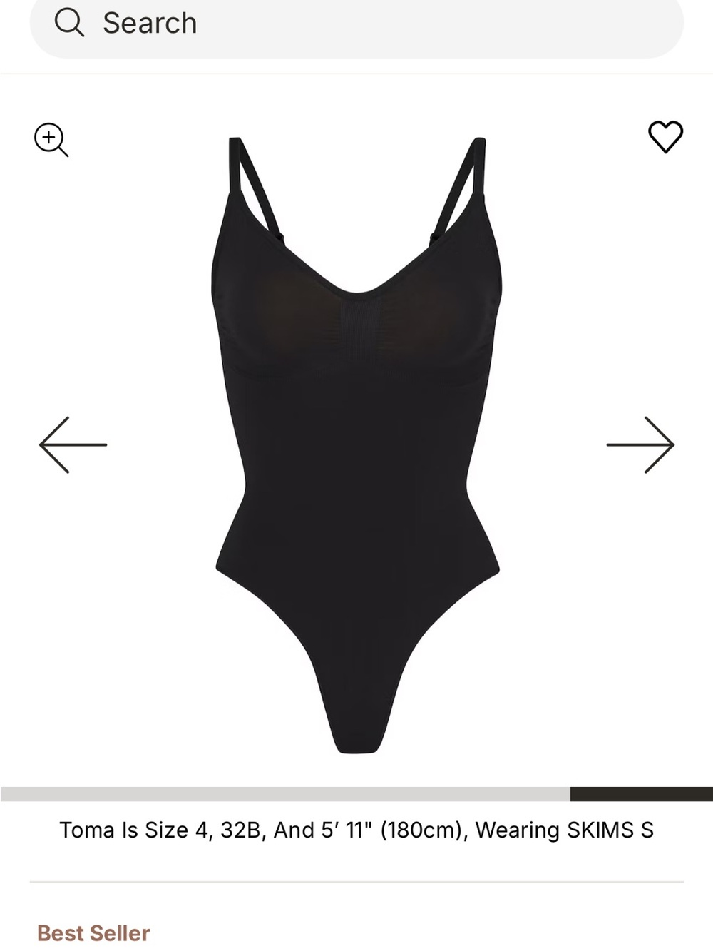 SKIMS Black Seamless V-Neck Thin-Strap Bodysuit
